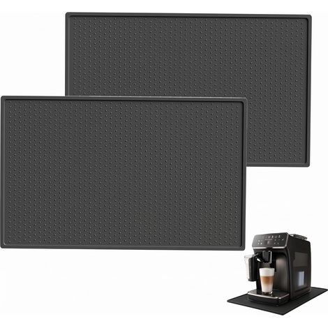 2 Pcs Tapis Machine a Cafe, Tapis Silicone Antidérapant, 48 x 30cm (1/5)