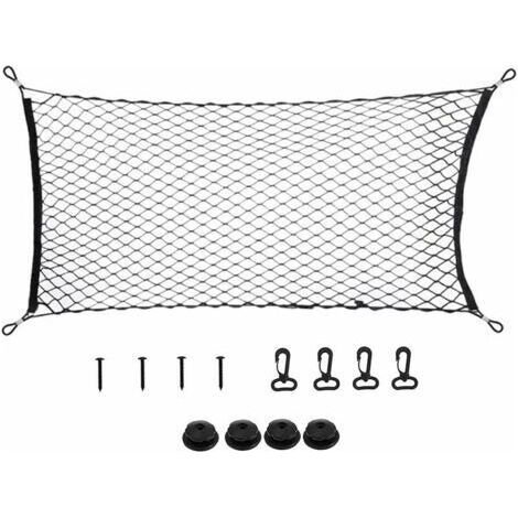Filet de rangement universel pour voiture, filet de rangement pour bagages, filet de coffre de voiture, filet d'accessoires de voiture, filet pour bagages d'enfants, pour SUV, camion noir(70120cm) (1/4)