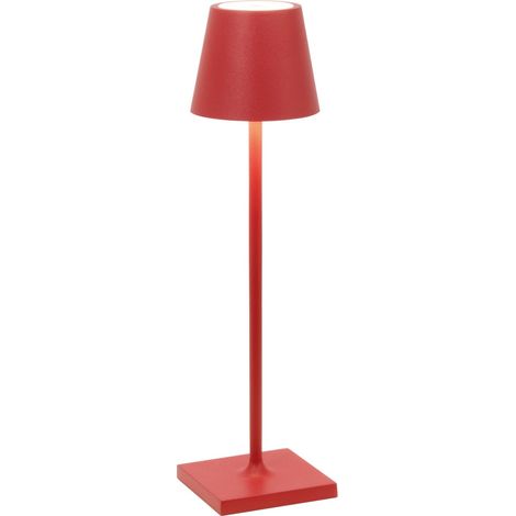 Lampe De Table Led Rechargeable Et Dimmable Poldina Pro Micro Red Avec Autonomie Jusqu'À 12 Heures