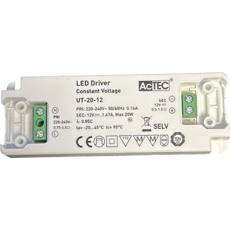 Alimentatore Trasformatore Ultra Slim 20W 12V 1.67A Tensione Costante 103X36X16 mm (1/3)