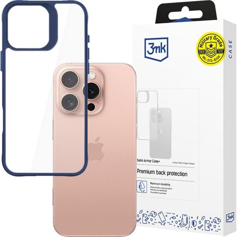 Funda 3mk Satin Armor azul para Apple iPhone 16 Pro Max