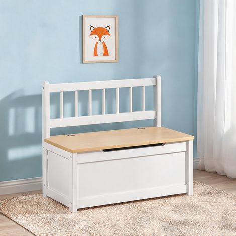 Banc coffre à jouets enfant 60 x 30 x 50 cm avec dossier 2 en 1 (1/5)