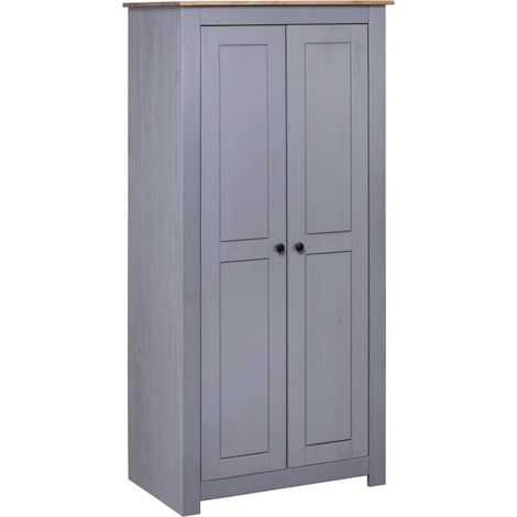 Armadio Grigio 80x50x171,5 cm Legno Massello Pino Panama Range vidaXL