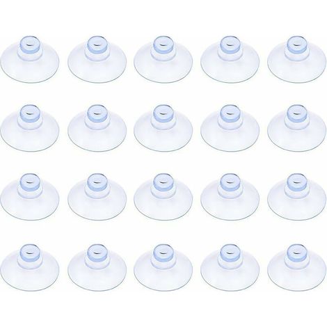 Packung mit 20 kleinen, transparenten Saugnäpfen aus Kunststoff, ohne Haken, 20 mm (1/5)