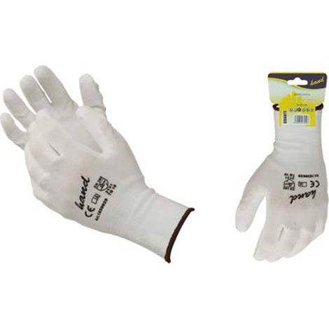 GUANTO POLIURETANO BIANCO WORKIT - MAGLIA LEGGERA SINTETICO BIANCO 7 - 12 paia (1/2)