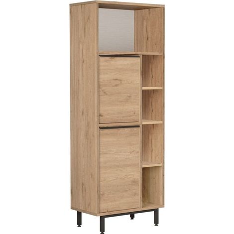 Badezimmerschrank mit 2 Türen und 5 Fächern - H161,1 cm (1/5)