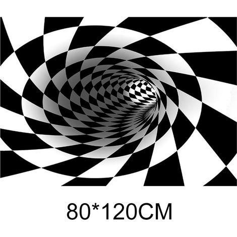 Tapis Vortex Illusion 3D à effet pliable, imprimé, pour chambre, salon ou bureau, 80 x 120 cm, carré. (1/5)