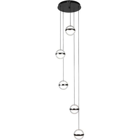 Plafón colgante People 5L negro 140 W 10920 lm 3000–6000 K 35x35 cm mando (1/2)