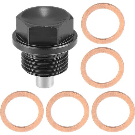 Kit Bouchon Vidange Magnétique M18x1.5 1 Ensemble Pour Voiture M18x1,5, 24x29mm, Aimant, Aluminium, 5 Rondelles Incluses, Collecte Les Débris Métalliques, Installation Facile (1/5)