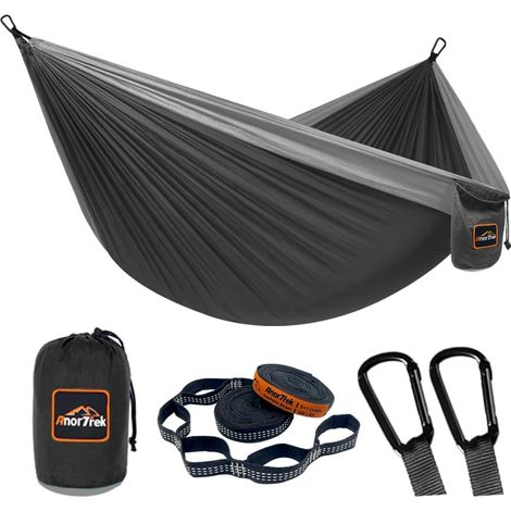 Camping Hammock, hamac de Voyage en Nylon Super léger et Portable avec Deux Sangles d'arbre, pour Le Camping, la randonnée et Le Sac à Dos (1/5)