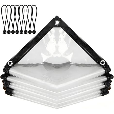 2x2m Bâche Imperméable en Plastique avec Oeillets pour Balcon (1/5)
