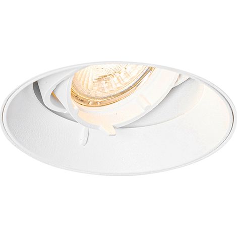QAZQA Moderno Foco empotrado moderno blanco GU10 redondo sin marco - Oneon Aluminio Redonda Adecuado para LED Max. 1 x 50 Watt