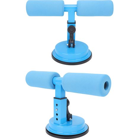 Barre de musculation pour abdominaux portable au sol avec ventouses, idéale pour un entraînement précis des muscles abdominaux (bleu). (1/5)