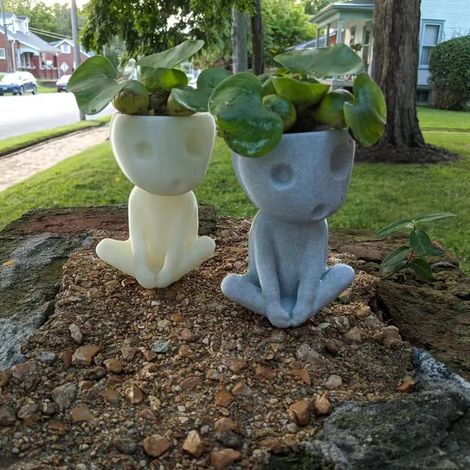 Pot de Fleurs Visage Lumineux pour Succulentes - Cache-pot Résine Mignon avec Trou de Drainage - Décoration Bureau Maison (1/5)