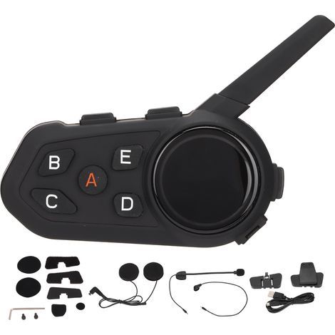 Casque moto Bluetooth 2 voies 1200m, intercom sans fil 800mAh pour casque moto (1/5)