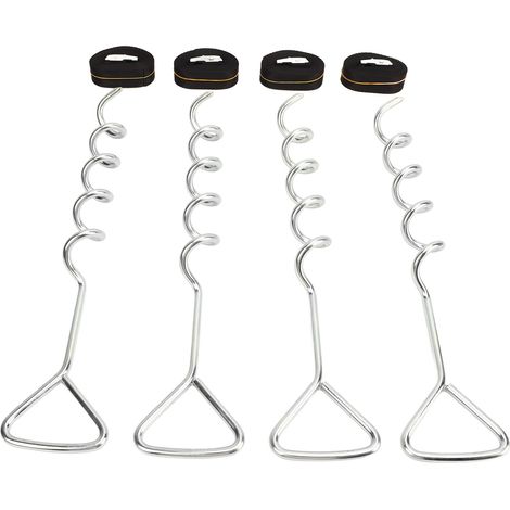 Kit d'ancrage pour trampoline : ancrage en spirale d'acier robuste en forme de tire-bouchon pour trampoline d'extérieur (1/5)
