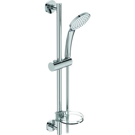 1 Ensemble de douche, barre 60 cm, douchette 100 mm, flexible 175 cm, salle de bain