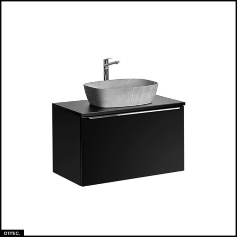 Meuble sous vasque - 80 cm - avec Vasque à poser et Plan - BOLD BLACK (1/5)