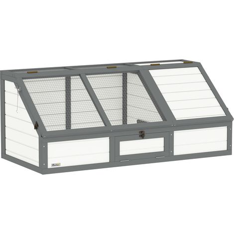 Pour jardin extérieur habitat sécurisé maison pour tortue avec zone soleil enclos sans fond blanc (1/5)