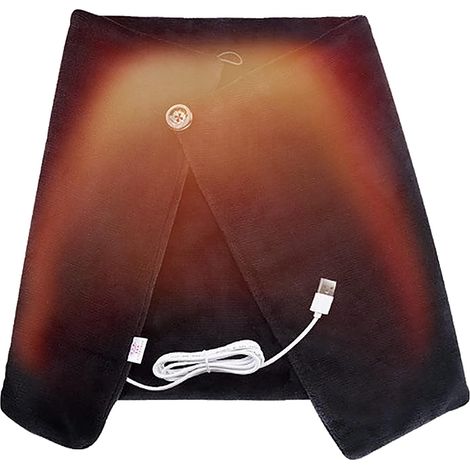 Châle chauffant Électrique Couverture chauffante Coussin Respirant USB Châle chauffé unisexe pour Soulagement de douleur épaule genoux ventre noir M (1/5)