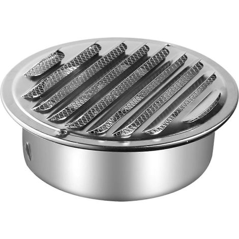 Chapeau de cheminée rond en acier inoxydable, protection contre la pluie, ignifugé, avec grille de protection pour une meilleure ventilation de la cheminée (80 mm) (1/5)