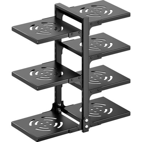 Organisateur de Pots, Design Étanche, Solution de Rangement Multi-Niveaux, Noir (1/2)