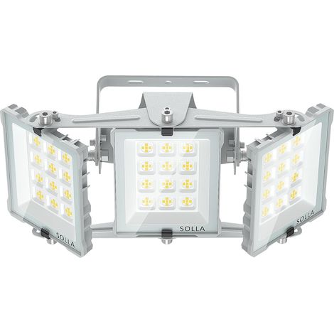 Projecteur LED extérieur 150W 2025 Plus Nouvelle Version Mis à Jour, 15000 LM, Blanc Lumière du Jour 6000K, Étanche IP66, 3 Têtes Réglables, Éclairage de Sécurité Extérieur pour Cours, Gris
