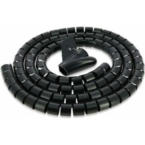 Gaine de protection spiralée pour câbles électriques 22 mm x 10 m – Gestion de câbles haute qualité – Goulotte, gaine tressée, protection de câbles, gaine tressée électrique, presse-étoupe pour bureau