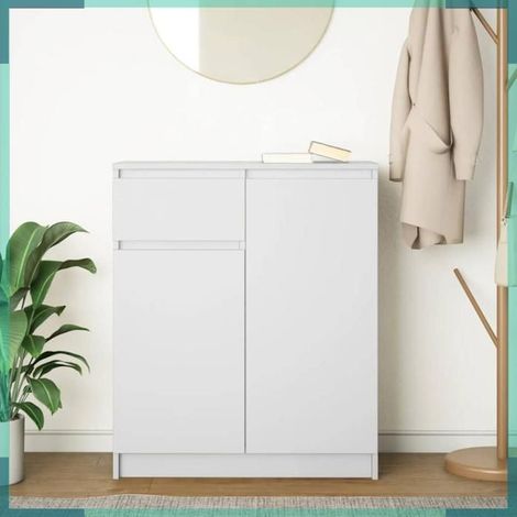 Buffet - 861589 - blanc - 2 portes, 1 tiroir - 71 x 35 x 84 cm (1/5)