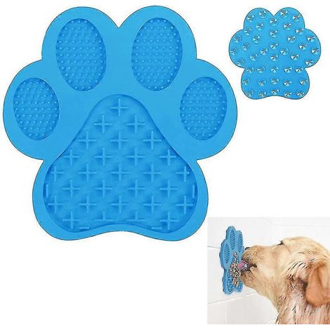 Tapis à lécher pour chiens et chats, tapis distributeur de friandises à ventouses pour la douche des animaux, distributeur de nourriture saine, distributeur de beurre de cacahuète apaisant, coussin à (1/5)