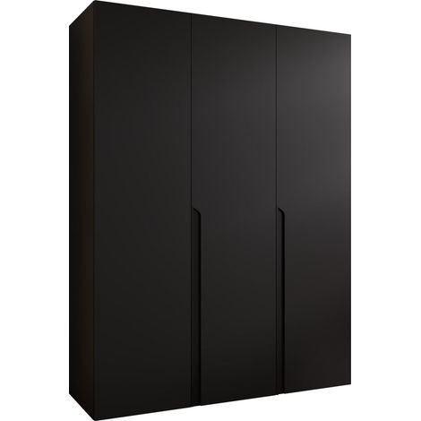 Armario Hartford 580, Negro, 202x150x52cm, Puertas de armario: Con bisagras, Número de estantes: 0 (1/5)