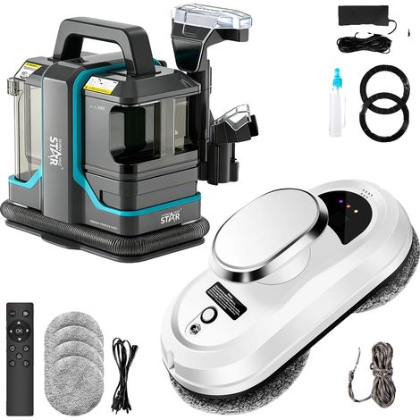 Robot limpiacristales, potencia de succión de 5600 Pa, control remoto, 2 en 1 (1/2)