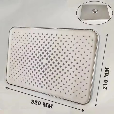 (Plafond argenté B) Nouveau pommeau de douche de tête haute pression de 30 cm de large, à effet pluie, avec amplificateur de débit et rotation à 360° pour une économie d'eau. (1/5)
