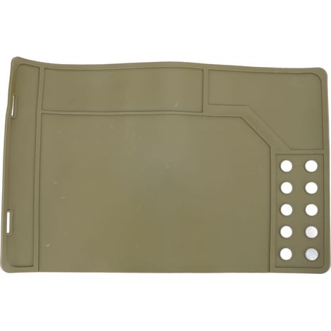 Tapis de nettoyage antidérapant avec points magnétiques, résistant à l'huile, pour établi, entretien, réparation électronique, accessoires de quincaillerie pour meubles, marron (1/5)