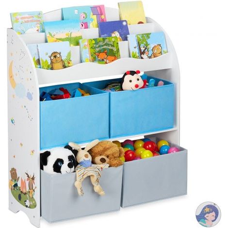 Scaffale per bambini con 4 cassetti in tessuto (1/5)