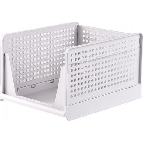 Ineasicer Organisateur Tiroir Lot de 4 Armoire Vetement Empilable Sac Tiroir Coulissant de Rangement Unités, Couettes, T-shirt (72 X 43 X33cm),Blanc (1/4)