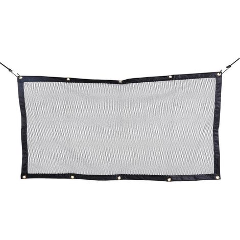 XEPHO Barrière de voiture pour chien avec corde réglable et crochet, 115 x 62 cm, grille de séparation universelle pour coffre de voiture, filet de sécurité pour chien, animal domestique, SUV, camion,