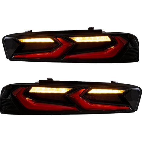 Gruppo ottico posteriore, compatibile con Chevrolet Camaro Vland, 2016-2018, indicatori di direzione sequenziali a LED, facile installazione plug-and-play, rosso, versione standard (1/2)