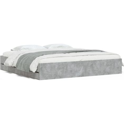 Maison Exclusive - Giroletto Cassetti Grigio Cemento 180x200 cm Legno Multistrato