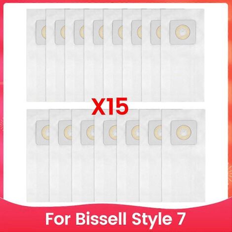 Lot de 15 sacs de rechange pour aspirateur Bissell Style 7, séries 1739, 3522, 3525, 3545, 3550, 3554 et 6592.