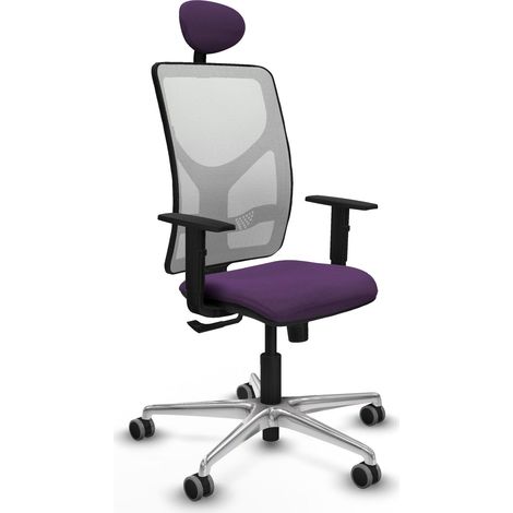 Chaise de bureau piqueras y crespo Motilla blanc aluminium maille (1/2)