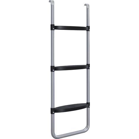 Scala per trampolino in acciaio regolabile a 2 o 3 gradini, 97 x 32 cm, argento (1/5)