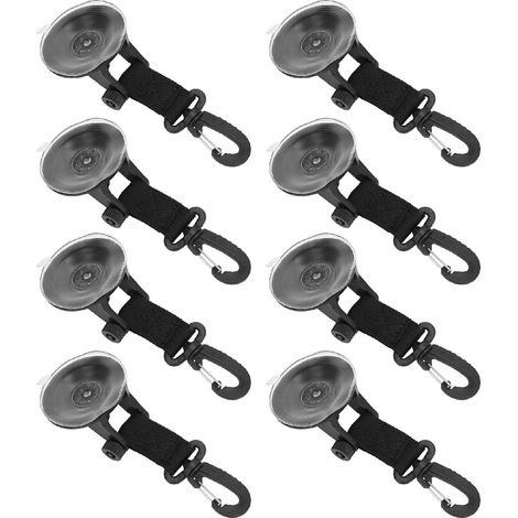 8 pièces ventouses crochets forte puissance portable essentiels de camping de voiture attache tasse pour auvents latéraux, tentes, montage (1/5)