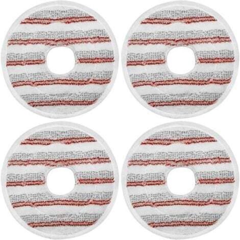 4 lingettes de nettoyage rouges en microfibre lavables et réutilisables, compatibles Vileda Spin & Clean Mop (1/5)