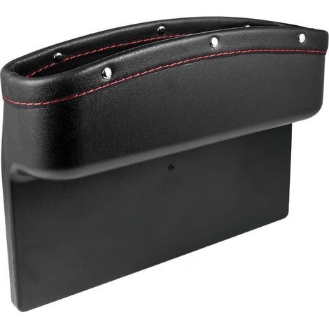 Caja de almacenamiento para asiento de coche, organizador de hueco entre asientos de automóvil, caja de almacenamiento tipo guantera para coche (negro) (1/4)