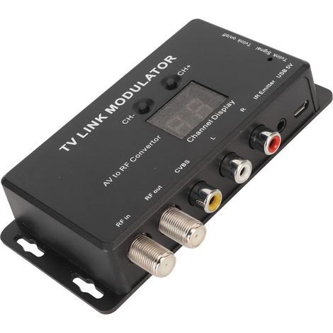 Convertisseur AV vers RF UHF 471.25‑885.25MHz avec Retour IR pour Téléviseur et Extendeur