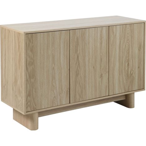 Oviala – Buffet scandinave 3 portes 120 cm – MDF mélaminé imitation bois – Dimensions 120x40x78 cm – Rangement optimisé pour salon et salle à manger (1/5)