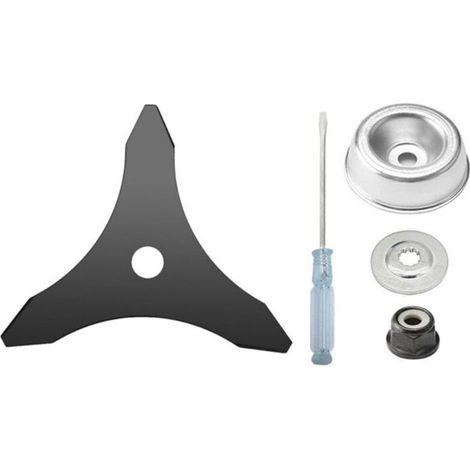 Kit d'entretien avec lame de débroussailleuse et adaptateur pour tondeuse à gazon - (1/5)