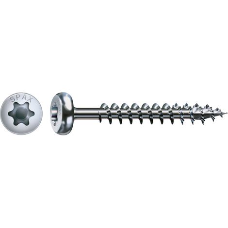 Spax Universalschraube 5 x 90 mm Halbrundkopf T-STAR plus Teilgewinde 4CUT WIROX A3J 100 Stk