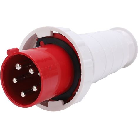 Jeffergarden 5-Pin Industrial Plug, IP67 Waterproof, 380-415V, 63A, 3P+N+T, Industrial Power Connector for Industrial Agriculture, Industrial Grade Red/White (1/5)